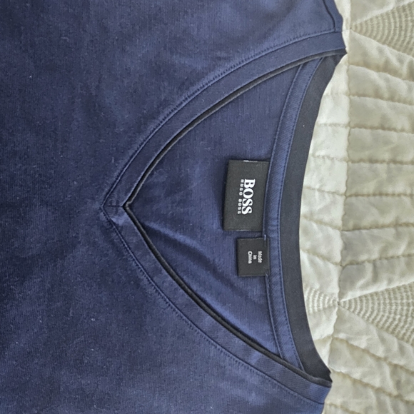 Boss V-Neck Short Sleeve Tee in Navy - Picture 4 of 16